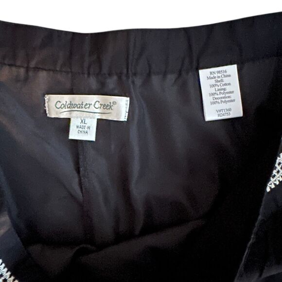 Coldwater Creek Black and White Floral Embroidered Cotton A-Line Mini Skirt XL - Picture 3 of 6